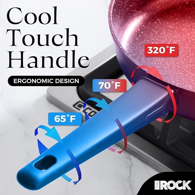 THE ROCK SOHO 8-Inch Non Stick Frying Pan – Nothing Sticks, Never Warps, Lasts Longer, Healthy Skillet with Heat-Resistant Handle, PFOA Free, Oven & Dishwasher Safe, Black