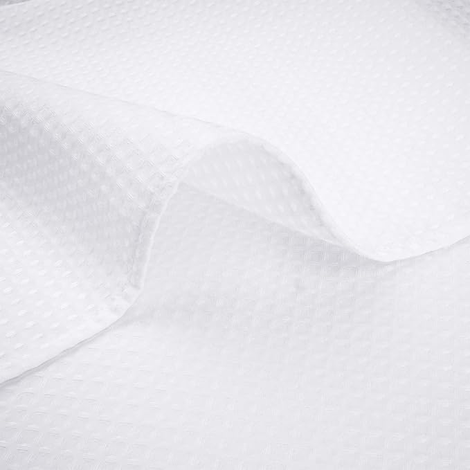 River Dream Stall Heavyweight No Hooks Required Dotted Waffle Weave Shower Curtain with Snap in Liner- 54W x 80H,Hotel Grade,Spa Like Bath Curtain,White