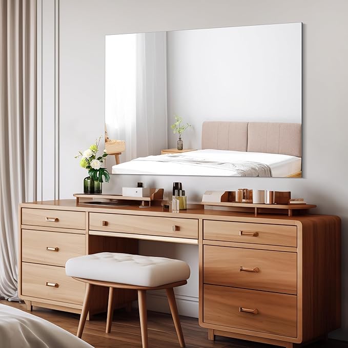 Frameless Mirror, 30x40 Inch Rectangle Bathroom Mirrors for Wall, Upgraded Shatterproof Large Vanity Mirror Over Sink with Polished Edge for Bathroom, Bedroom, Living Room and Entryway