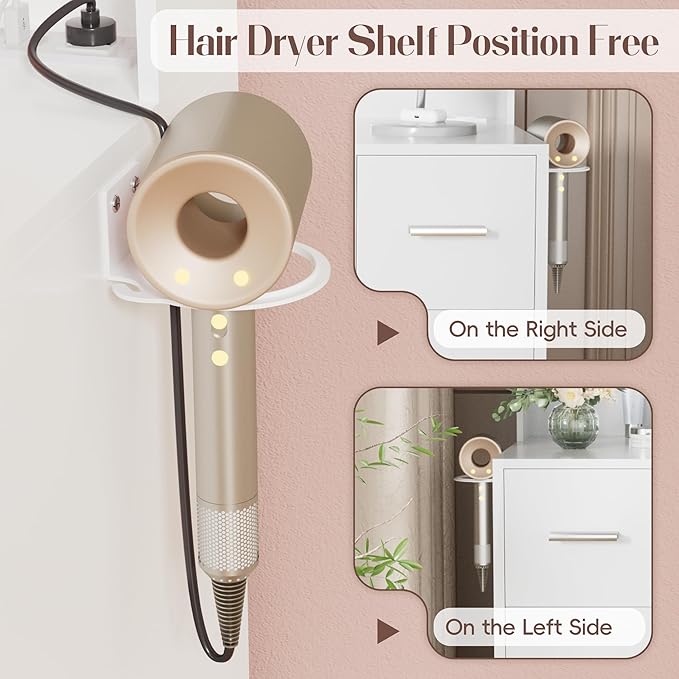 YESHOMY Vanity Desk with Mirror, Power Outlet and 10 Lights, Makeup Table with 7 Drawers, 3 Color Modes Available for Bedroom, Light White