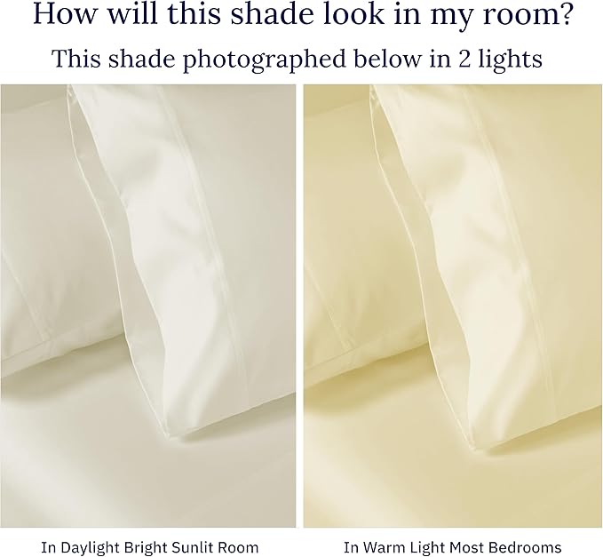 California Design Den Luxury Split King Sheets Sets for Adjustable Bed, Buttery Soft 800 Thread Count Sateen, 100% Cotton Set,Beats Fake Egyptian Claims, Includes Twin XL Fitted Sheets(Creamy Ivory)