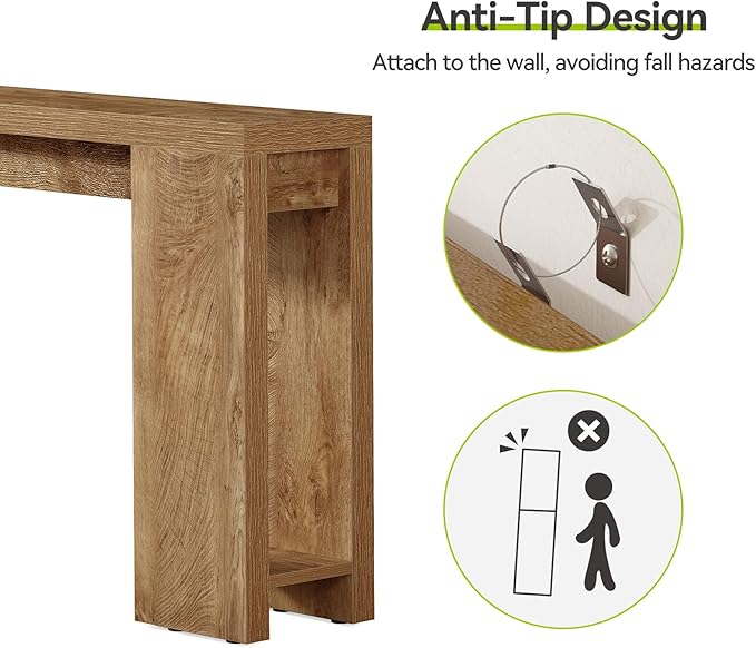 Little Tree 70.9-Inch Long Console Table, Narrow Sofa Table Behind The Couch, Farmhouse Console Table for Living Room, Entryway, Hallway