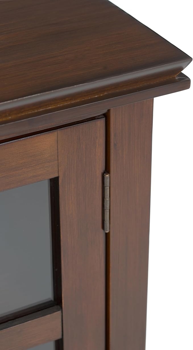 SIMPLIHOME Artisan SOLID WOOD 53 inch Wide Transitional TV Media Stand in Russet Brown For TVs up to 60 inches for the Living Room and Entertainment Center