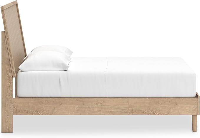 Signature Design by Ashley Cielden Farmhouse Full Panel Platform Bed, Foundation or Box Spring Not Needed, Light Brown
