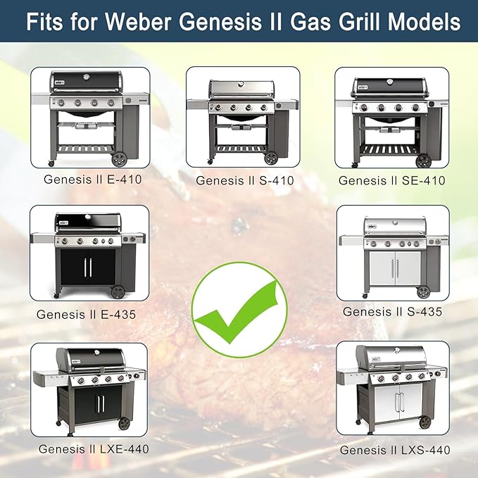 Flavorizer Bars and Heat Deflectors for Weber Genesis II E-410, S-410, LX E-440, S-440 (Porcelain Steel, 66030 * 7+ES/410 * 4)