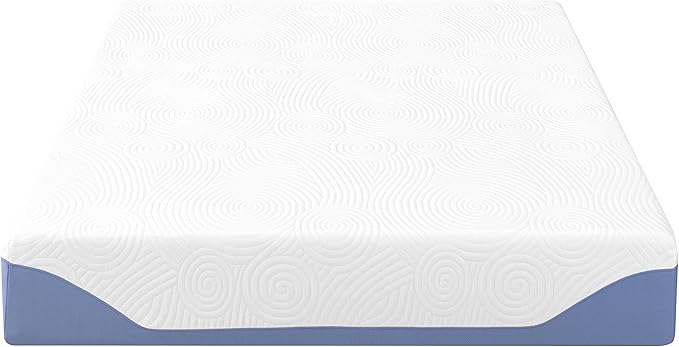 Mellow 10 Inch Cooling Gel-Infused Memory Foam Bed Mattress, Medium Firm Sleep and Breathable Fabric Cover, Full , Mattress In A Box