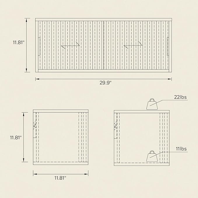 Fluted Floating TV Stand Set of 2, 30" Multi-Purpose Modern TV Display Shelf Console Entertainment Center Cabinet with Sliding Doors for Bedroom Living Room Entryway, Black