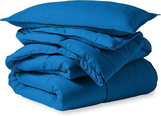 Bare Home Comforter Set - Twin/Twin Extra Long Size - Ultra-Soft - Goose Down Alternative - Premium 1800 Series - All Season Warmth (Twin/Twin XL, Medium Blue)