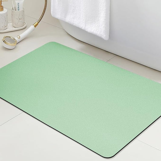 Ultra Thin Non-Slip Bath Mat Fit Under Door, Upgrade Backing Non Slip Bath Mat, Quick Dry Ultra Absorbent Bathroom Rugs, Machine Washable Bath Mats for Bathroom, Bathtub & Kitchen, Sage Green, 36"x24"