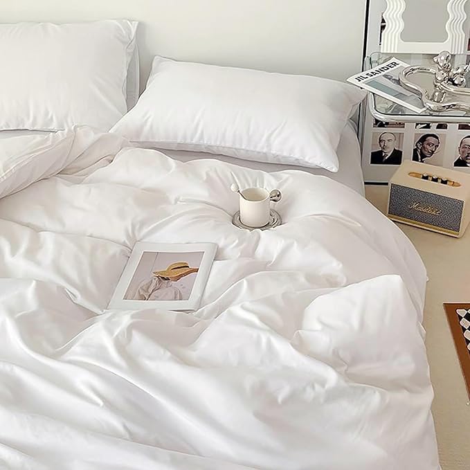White Comforter Cal King Plain White Bedding Comforter Set California King Solid Color Plain Solid Blanket Quilts Cozy Durable Soft Modern Bedding Comforter Sets Women Men