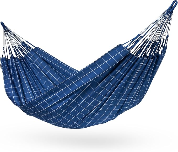 LA SIESTA Brisa Classic Hammock, Handmade, Weather-Resistant, Tear-Resistant Hammock for Indoor & Outdoor Relaxation, Size-King - Marine
