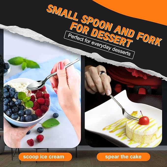 SSGP 5 Piece Flatware Set for 1, 18/10 Stainless Steel Silverware Set, Mirror Finish, Heavy-Duty, Dishwasher Safe, Elegant & Durable, Modern Design Cutlery Set for Home Home/Hotel/Wedding