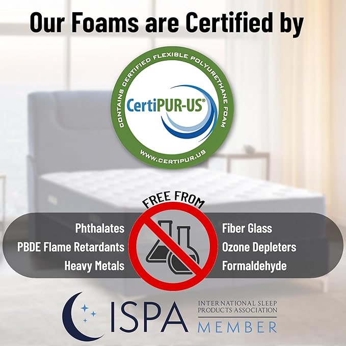 Ottomanson Queen 12” Firm Hybrid Mattress - Made in USA - Premium Support & Durability - Individually Pocketed Coils & CertiPUR-US Foam - Fiberglass-Free - Bed in a Box