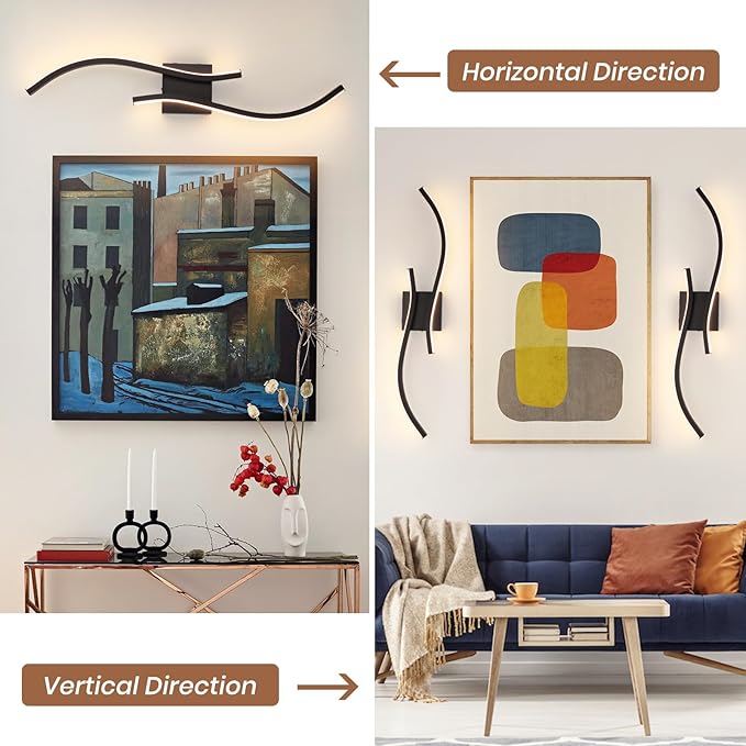 Battery Operated Wall Sconces Set of 2，Rechargeable Dimmable Battery Operated Wall Sconce with Remote Control，3000K-6500K LED Black Wireless Wall Light for Living Room Bedroom Hallway，31.5inch (Black)