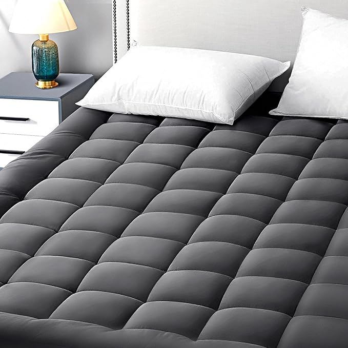 EASELAND Twin XL Mattress Pad Pillow Top Mattress Cover Quilted Fitted Mattress Protector Extra Long Cotton Top 8-21" Deep Pocket Cooling Mattress Topper (39x80 Inches, Dark Grey)