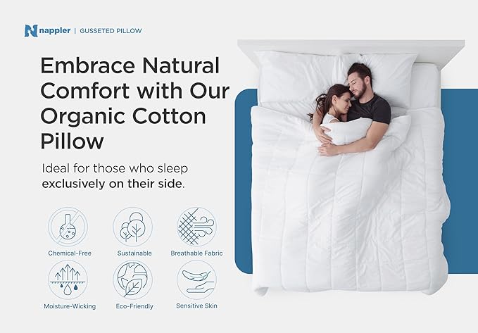 Side and Back Sleeper Pillow for Neck and Shoulder Pain Relief - Shredded Memory Foam Bed Pillow for Sleeping - 100% Adjustable Fill - Standard Size Modal Washable Case. Extra Fill Included