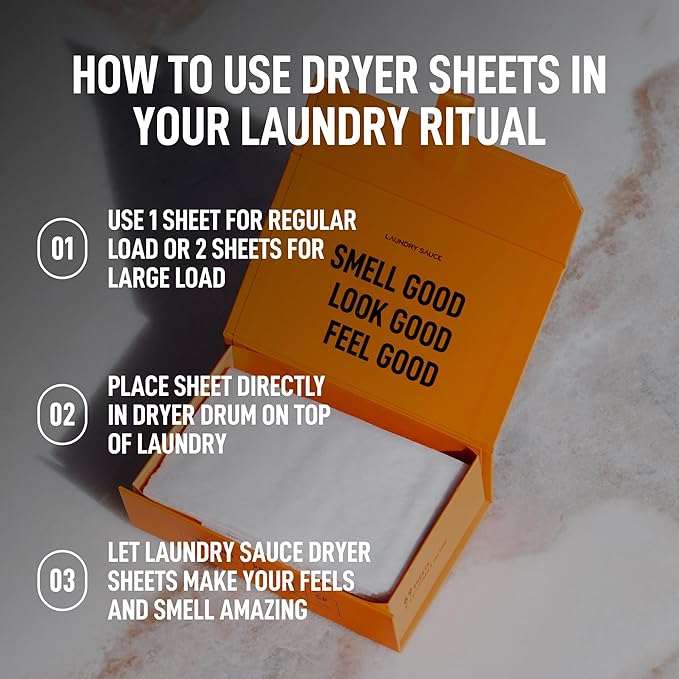 Laundry Sauce - Laundry Dryer Sheets (Italian Bergamot), Luxury Fragrance, Contains Essential Oils, Softens Fabric, Removes Static Cling, Eco-Friendly Packaging, Travel Friendly, 69 Count