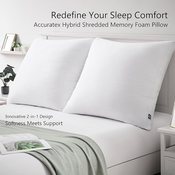 ACCURATEX Euro Pillows Set of 2 with Removable Cover, Luxury Hotel Quality Down Alternative Pillow Insert 26×26 for Bed, Sofa and Couch, Soft and Supportive, Machine Washable