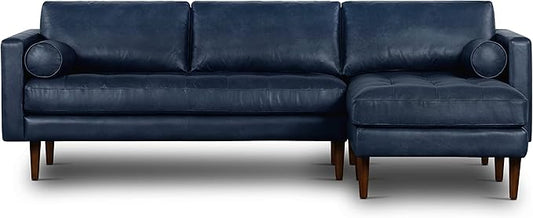 POLY & BARK Napa Furniture, Right Facing Sectional Sofa, Midnight Blue