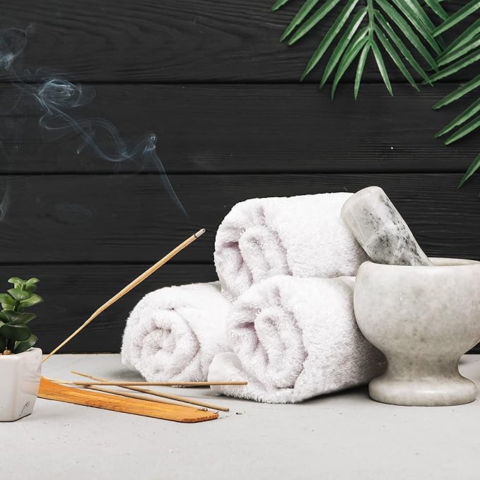 Towel and Linen Mart 100% Cotton - 24 PK Wash Cloth Set - White Color Flannel Face Cloths, Highly Absorbent and Soft Feel Fingertip Towels (White, Pack of 24)