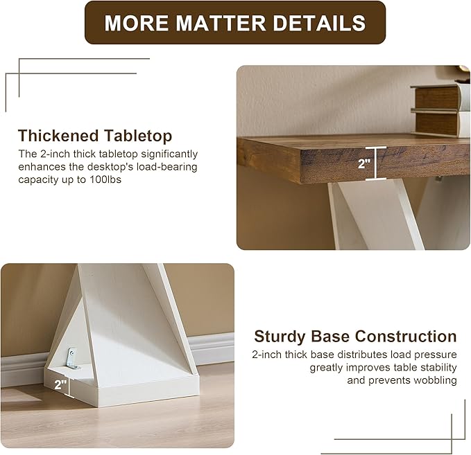 OKD Modern Entryway Table, 63" Twisted Console Table with Wood Pedestal, Farmhouse Sofa Table with Storage, Rustic Entry Table Tor Living Room, Entryway, Hallway, Antique White