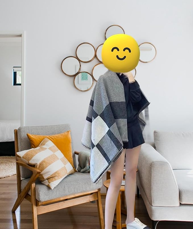 h Blanket Soft Throw Blanket Faux Fleece Cashmere Plaid Warm Shawl Thick Knitted Plush Cozy Comfy for Women Throw Blanket for Sofa Couch Bed Queen King Size 55x66 in (Orange)