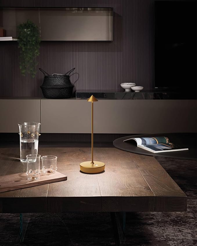 Cordless Table Lamps Rechargeable, 6000mAh Battery Operated LED Desk Lamp Outdoor Waterproof Portable Touch Dimmable Table Night Light for Patio Restaurant Dining Home Bronze