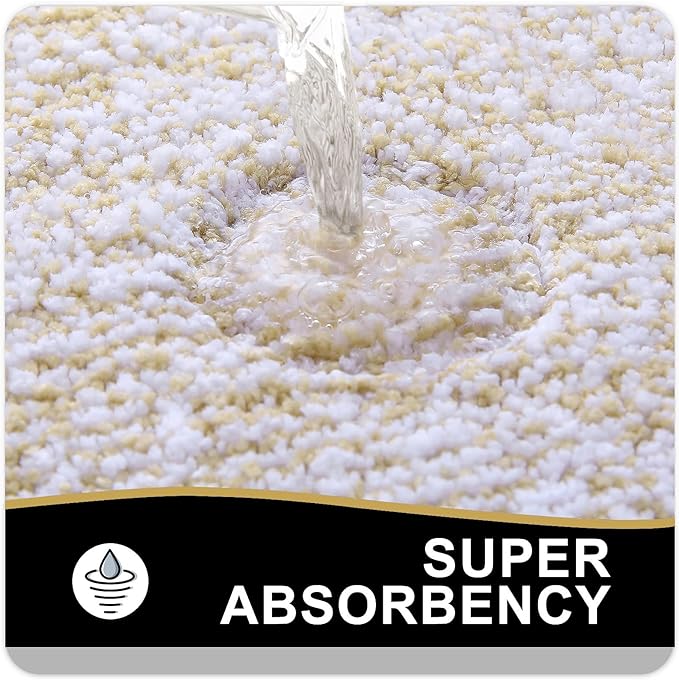 OLANLY Bathroom Rugs 59x24, Extra Soft and Absorbent Microfiber Bath Mat, Non-Slip, Machine Washable, Quick Dry Shaggy Bath Carpet, Suitable for Bathroom Floor, Tub, Shower (Long, Beige)