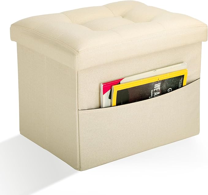 Ottoman Storage Ottoman Foot Rest Stool Foldable Bench with Storage Student Dormitory Bedroom and Entryway 17 X 13 X 13