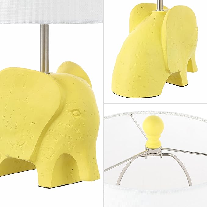 JONATHAN Y JYL1143C Koda 17.5" Eclectic Southwestern Resin/Iron Elephant LED Table Lamp Global, Transitional, Rustic, Office, Living Room, Dining Room, Bedroom, Hallway, Foyer, Yellow