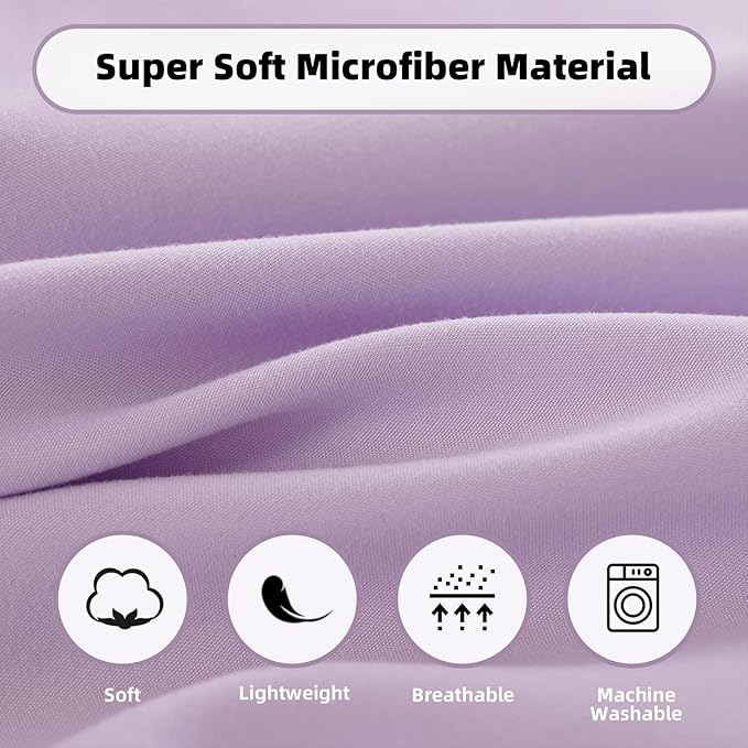 weigelia Queen Comforter Set Lavender Purple Comforter Queen Size 7 Pieces Bed in a Bag Soft Queen Bed Comforter Set with Sheets for All Season