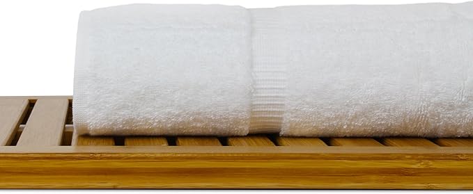 Bare Cotton Luxury Hotel & Spa Towel 100% Genuine Turkish Bath Towels Dobby Border, White, Set of 4