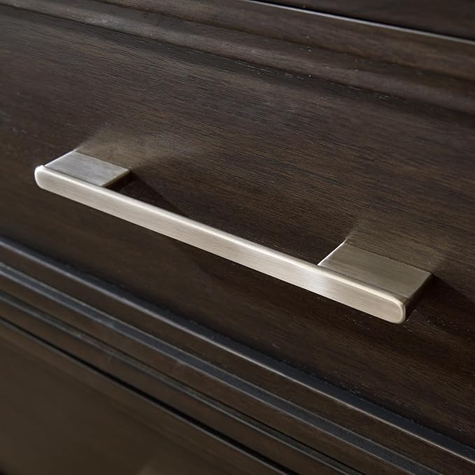 Signature Design by Ashley Neymorton Traditional 5-Drawer Chest of Drawers with Felt Lining, Dark Brown