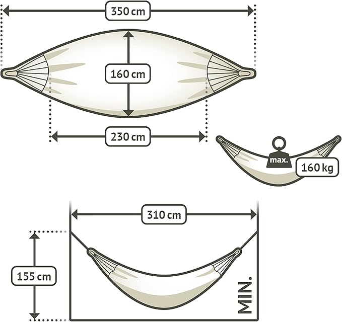 LA SIESTA® Modesta Organic Cotton Hammock & Tree Mount Kit, Beams & Posts Hammock Straps - Indoor Outdoor Hammock Swing, Portable Hammock for Outside Patio Bed - 2 Person Large Double Hammock, Nougat