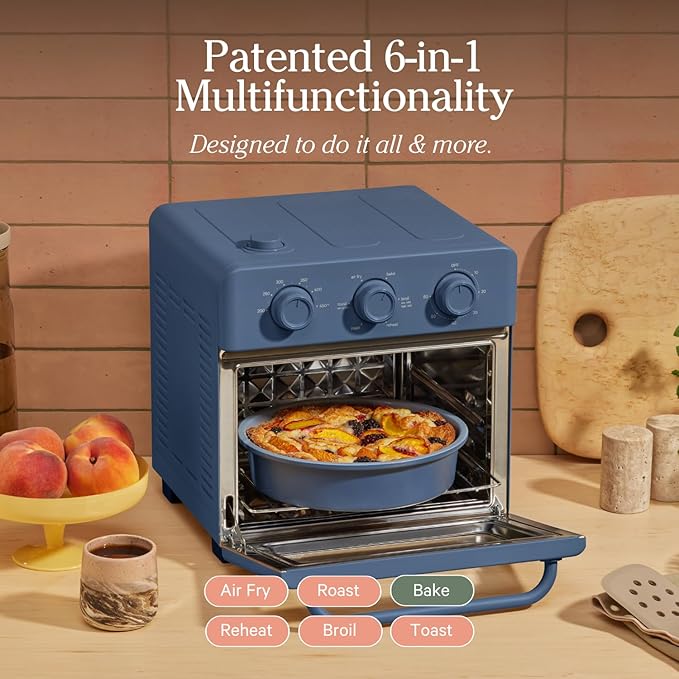 Our Place Wonder Oven Baker’s Kit – 3-Piece Toxin-Free Ceramic Nonstick Bakeware Set (8” Round, 8” Square, 6-Cup Muffin Pan) - Oven-Safe up to 450°F - Blue Salt