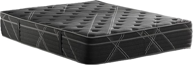 Ottomanson King 13" Luxury Black vSilver Eurotop Mattress - Inspired by The Space Race - Medium-Firm Hybrid Comfort - Made in USA - Premium Quilted Cover - Fiberglass-Free - Bed in a Box