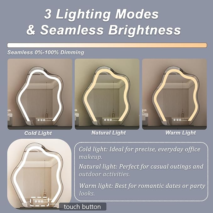 Makeup Vanity Desk with Lighted Mirror and Stool, Faux Leather Upholstered Finish, Modern Dressing Table with 5 Drawers for Bedroom and Makeup Room, Easy Assembly, Black