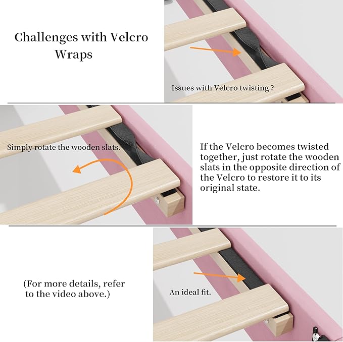 King Bed Frame with Headboard, Vertical Channel Tufted Heavy Duty King Size Bed Frame, No Box Spring Needed, Easy Assembly, Platform Bed Frame with Headboard, Pink