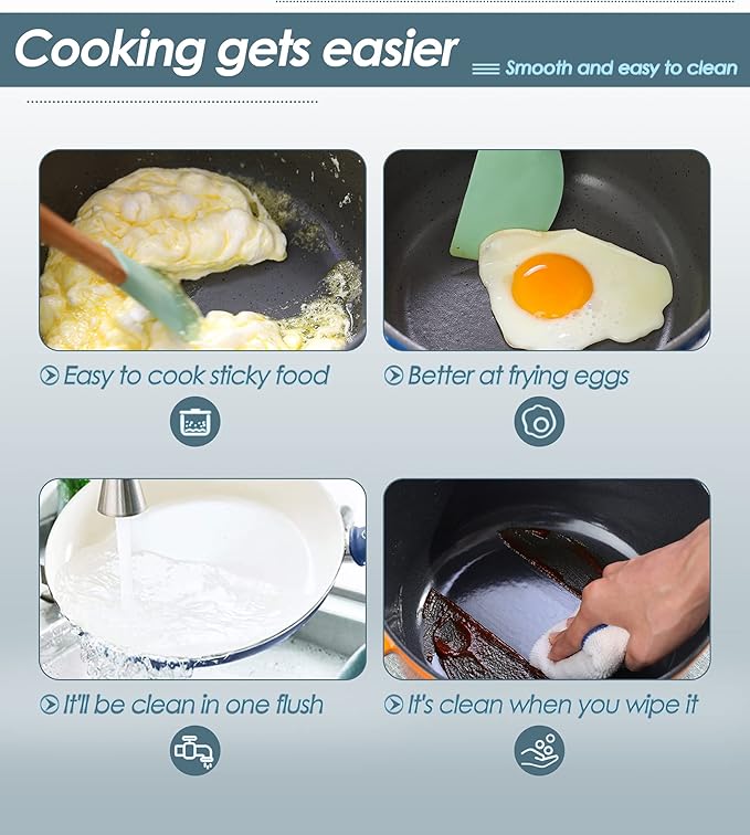 Enameled Cast Iron Dutch Oven Pot with Lid for Sourdough Bread Baking, Bread Dutch Ovens, Cooking Pots, 5 Quart, Slateblue