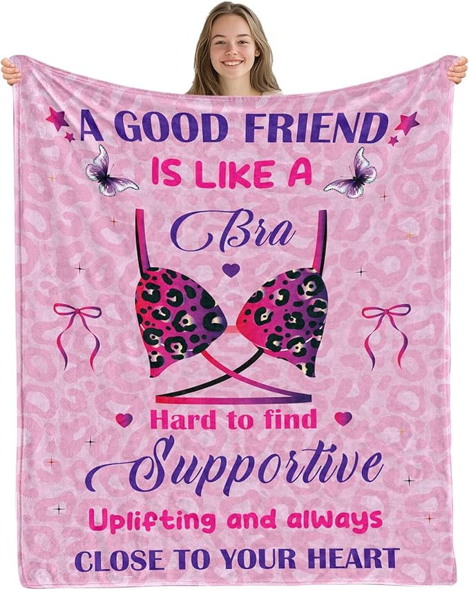 Friends Blanket Gifts, Birthday Gifts for Women Friendship, Friendship Gifts for Women Bestie BBF, Funny Throw Blanket Gifts for Friends Female, Best Friend Blankets 50"x60"