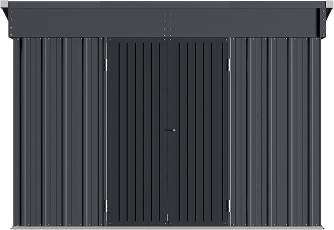 VEIKOU Metal Storage Shed, 6x10FT Outdoor Storage Shed with Sloped Galvanized Steel Roof, Garden Tool Storage House Metal Shed with 2 Vents & Double Door for Backyard Outdoor Patio