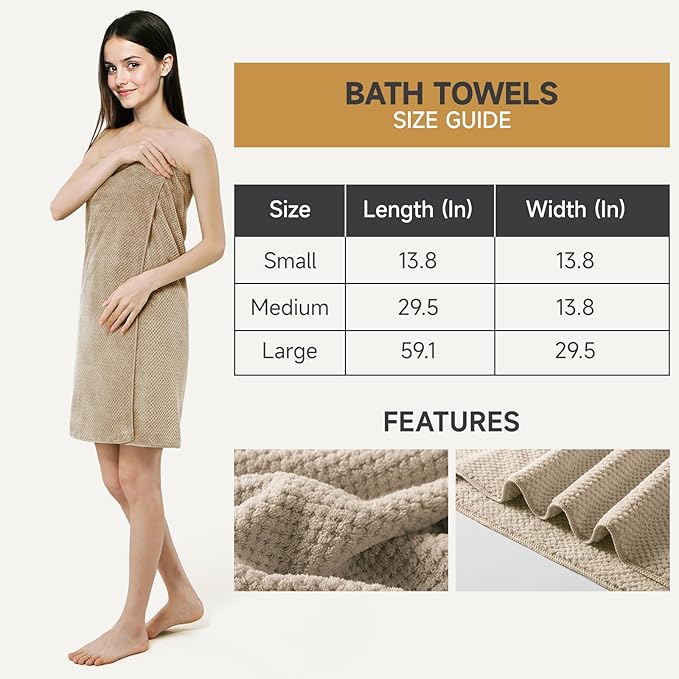 REDKISS 6-Piece Bath Towel Set - 2 Washcloths, 2 Hand Towels, 2 Bath Towels | Ultra-Fiber Coral Fleece, Super Absorbent, No Lint & No Fading | Perfect for Bathroom, Spa, Gym | Family & Adults-Camel