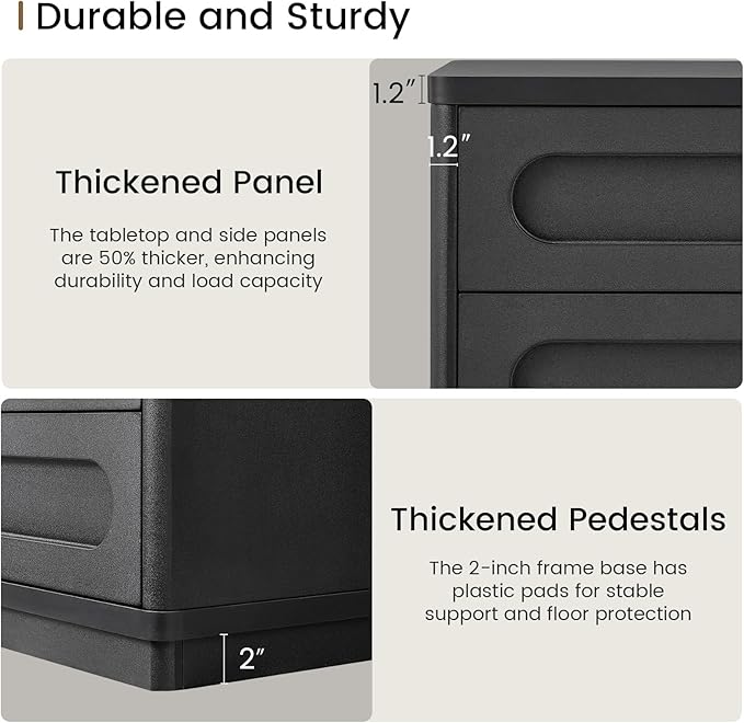 Black Dresser for Bedroom with 8 Drawers, 47.2" Wide Dresser for Closet with Deep Drawer, Large Wood TV Stand, Modern Chest of Drawers for Bedroom, Hallway