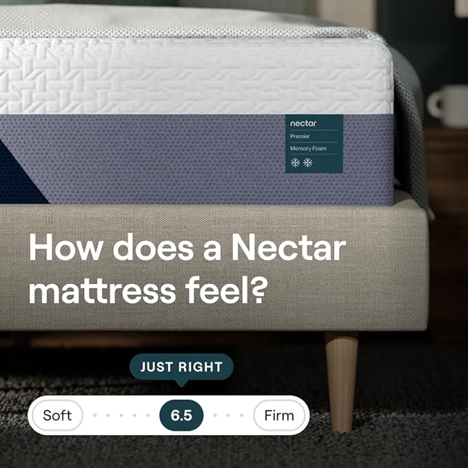 Nectar Premier 13” Cal King Mattress - Medium Firm - Contouring Memory Foam - Cooling Upgrade - 2” Pressure Relief Layer - Mattress in a Box - 365-Night Trial & Forever Warranty