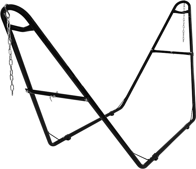 Sunnydaze Universal Double Hammock Stand Only - 550-Pound Capacity - Heavy-Duty Hammock Stand for Outside - Fits 9 to 14 Foot Hammocks - Black