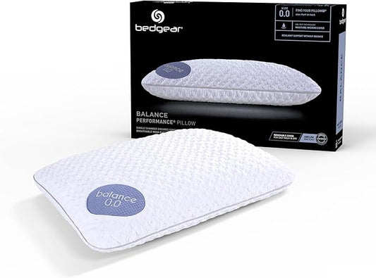 Bedgear Balance Performance Pillow – 0.0 - Moisture Wicking Bed Pillow for All Sleep Positions - Medium Firmness Bed Pillow - Washable Removable Cover – 20" W x 26" L x 4.75" H
