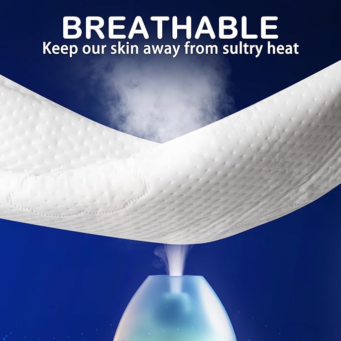 Shredded Memory Foam Pillows for Deep Sleep Bed Pillow forNeck Support with Removable & Washable Cover, Rectangular White-Cooling, Standard Pack of 2