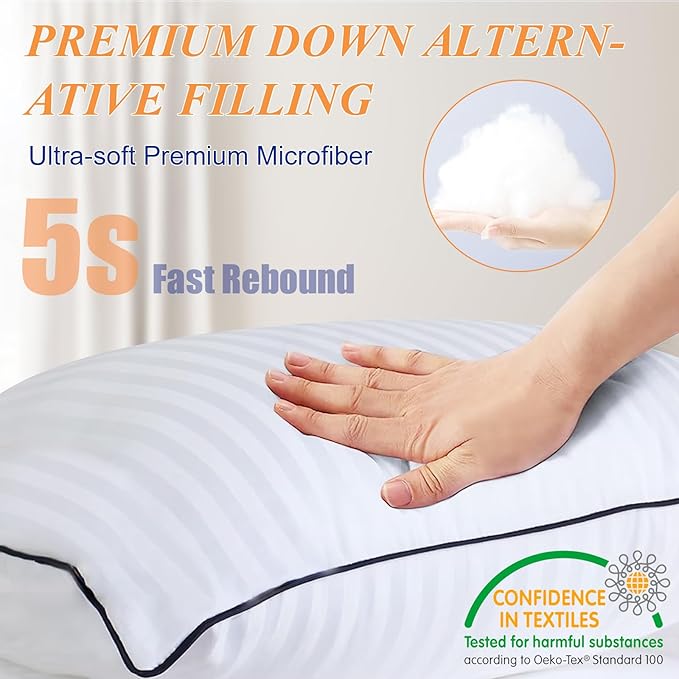 Throw Pillows Insert, 18'' x 18'' Set of 2, Decorative for Couch, Sofa or Bed with Premium Down Alternative Filled, White