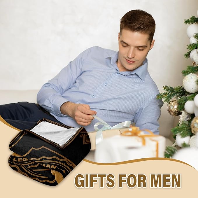 Happy Birthday Gifts for Man, Men Birthday Gift for Dad, Birthday Blanket for Men, Throw Blanket for Him Dad Grandpa Uncle, Creative Gifts for Fathers Day Initial Letter D Blanket 50"x60"