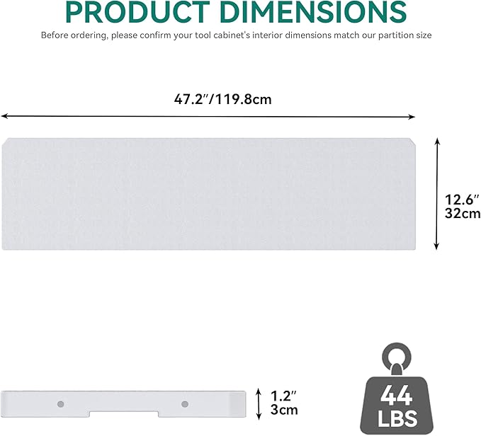 YITAHOME 35 Cuft Resin Storage Shed Shelves, 47 in x 12.6 in Space-Saving Waterproof Shelf with 8 Screws for 4.3x2.5x3.4 FT Horizontal Storage Sheds, Easy Assembly, 2PCS, Gray